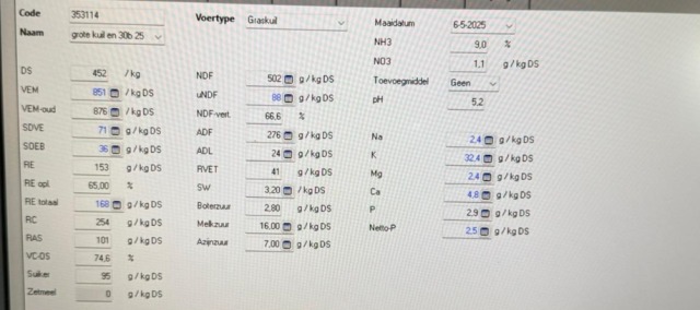 350 ton kuilgras 45%DS  851VEM 101RAS 168RET
