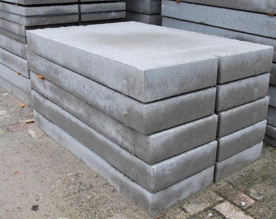 BETONPLATEN 120x80x12 CM - 12 ton aslast - NIEUW.