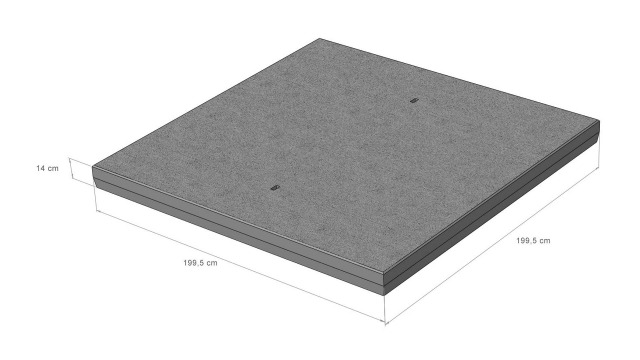 BETONPLATEN Gebezemd 200x200x14cm - KOMO.
